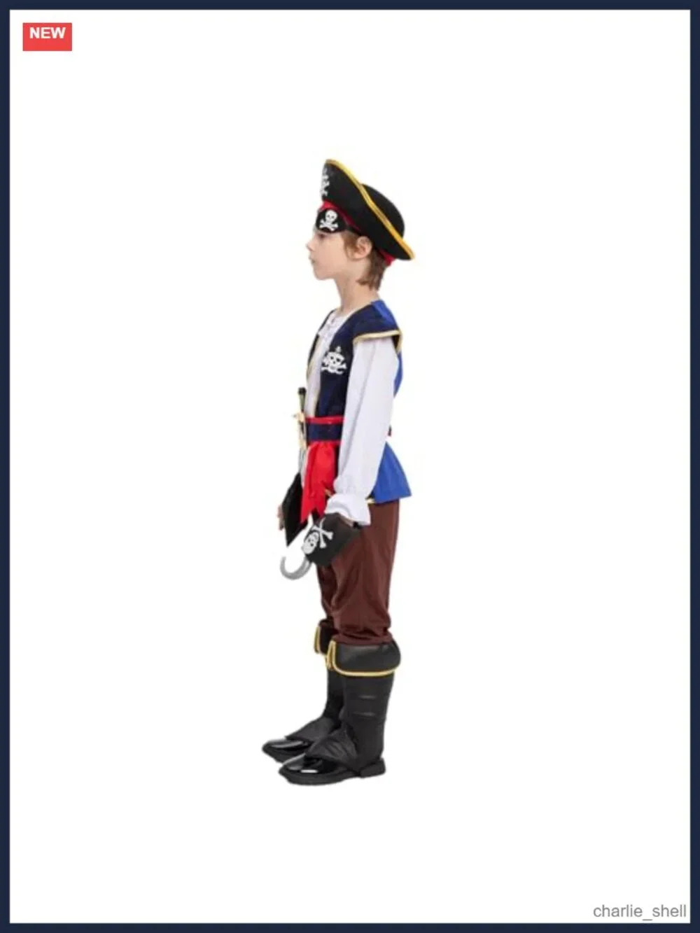 Toddler Kids Pirate Costume Set with Accessories Role Play Dress Up